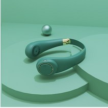 날개없는선풍기 매달린 목걸이 선풍기 휴대용 스포츠 디지털 디스플레이 USB 충전식 날개 없는 터보팬 가전, 03 green