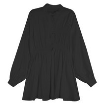 블랙셔츠원피스 가을옷 와이드 루즈핏 버블 소매 여성 허리보정 슬림핏 스윗 리시안시스 3611483303