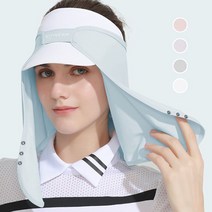 쿨조이 선가드 골프 모자커튼 자외선차단 모자탈부착, 그레이