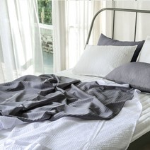 더자리 아이스 시어서커 홑이불, 솔리드 차콜