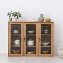 마켓비 MIRANS 가로 3문 수납장 NFM92120G, 캄포어베니어