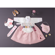 [백일 돌 세트구성] 여아한복 고우니아이당의+산호치마 한복세트(10%적용) 은설아이당의