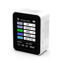 Tuya-Wifi 7 In 1 스마트 공기 품질 모니터 TVOC HCHO PM2.5 테스터 CO2 센서 포름알데히드 가스 감지기 블랙, White, White