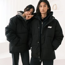 폭신한 웰론 남자 여성 숏 오버핏 커플 패딩