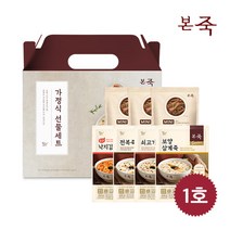 본죽 정성을 담은 가정식 선물세트 1호((미니장조림3팩+파우치죽 200g 4팩(전복+쇠고기+삼계+낙지김치), 7팩, 0g