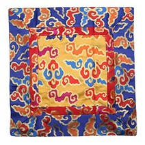 DharmaObjects Tibetan Cloud Silk Brocade Table Runner/Shrine Cover/Altar Cloth/Table Cover (34 X 34, 1