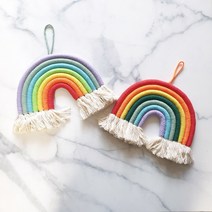 무지개 마크라메 벽장식 드림캐쳐, B-2 구름5색 마크라메(연분홍-연보라)