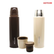 기타 핫콤 산악용 아웃도어 보온병 750ml / 스텐 밀폐 보온보냉, 브라운
