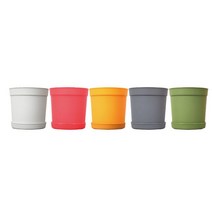 가정용 소형 컬러풀 분갈이화분 아파트정원 매장 텃밧가꾸기 베란다꾸미기 주택 카페, 1개, DAMDDA베이직2호 화이트