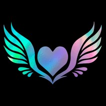 하트 날개 자동차 포인트 스티커, XL, HOLOGRAM