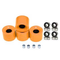 롱보드 스케이트보드 휠 60mm 78A 베어링 포함 4개 세트 크루저 롱보드용 교체 휠, PU, 오렌지 블랙 커버