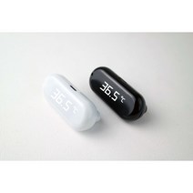 국산 원터치 C타입 충전식 휴대용 미니온도계 2개+보관용케이스, 1세트, 화이트,블랙