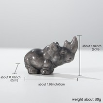 코뿔소 동상 자연 크리스탈 조각 실 버스 흑요석 동물 입상 공예 Reiki 홈 장식 선물, 01 Rhinoceros
