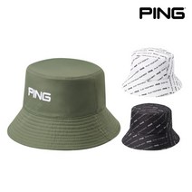 [삼양정품] 핑 남성 패턴 리버시블 버킷햇 골프모자, 색상 블랙, 블랙