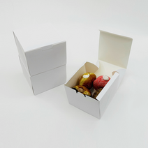 포장대장 크림도넛 원터치 박스 4개입용 140x140x109.5mm 노티드박스 동일규격 무지 화이트 도너츠 포장상자 디저트 베이커리 쿠키박스 원터치박스, 크림도넛박스-4개입용, 200매
