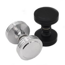 철물전 원형강화도어손잡이 65mm 유리문손잡이 샤워부스손잡이 중문손잡이, 알루미늄(블랙)65mm
