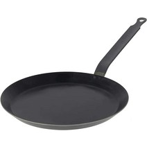 드부이에 DE BUYER 5303.24 크레이프 팬 블루 스틸 인덕션용 주물 무쇠 후라이팬, 9.5인치, 1개