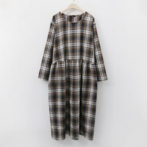 아이우먼 올리브체크패턴원피스 GRK607M212 빅사이즈
