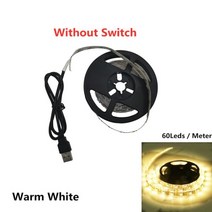 화장대 드레스룸 조명 허영 메이크업 거울 빛 5V USB LED 유연한 테이프 USB 케이블 전원 드레싱 미러 램프, 06 USB Warm White_01 0.5M
