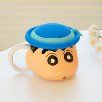 짱구 머그컵 물컵 480ml 직장인 사무실 신짱 귀여운 머그컵 뚜껑포함, A, 1개