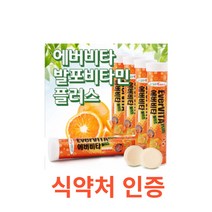 에버비타 플러스 발포 비타민 멀티 비타민 오렌지 18정x5통 식약처 식약청 인정 인증 해썹 haccp 영양제 비타민c 나이아신 비타민b 판토텐산 수용성 철 아미노산 에너지, 18정X5통X1개