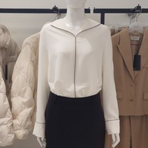 블루페페 브이넥 박스 블라우스 P221MSC005