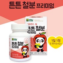 튼튼철분 어린이 철분제 유아 아이 키즈 츄어블 비타민c 유산균 초유 블루베리 자일리톨, 1병, 60정