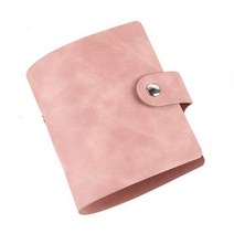 동전앨범 사진첩 가죽 사진 앨범 미니 핸드북 바인더 3 인치 루스 리프 스타 체이싱 카드 컬렉트 북 귀여운 단색 포토카드 홀더, 분홍색