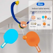 테니스연습기 행잉 탁구 트레이너 2 라켓 & 7 연습 볼 테이블 홈 셀프 세트 실내, 01 Blue 1 ball