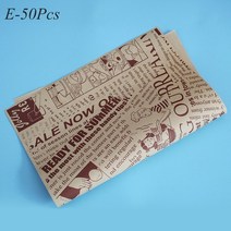 샌드위치 포장지 왁스 페이퍼 토스트 와플 햄버거 과자 쿠키 빵 간식 도시락케이크 김밥 떡 식품 종이 유산지 등급 방수 고온 및 저온 감자 튀김 주방 용품, e