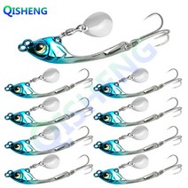 [QISHENG] 스핀 바이브 9개입/세트 메탈 바이브 농어 삼치 광어 우럭 배스 스피너베이트, LTY-4#, 20g
