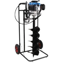 소형굴착기 엔진 휴대용 기계 드릴링 드릴 굴삭기 고출력 구굴기, 2행정 + 10cm 합금 드릴 비트