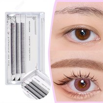 Kiboer 인조 속눈썹 부분 인조 속눈썹 A형 인조 속눈썹 C컬 삼각 공예 7/8/9/10/11/12/13/14mm 1세트, 9+10+11+12mm