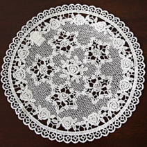 제우스갤러리 레이스러너 화이트로즈 쉐입 6종 식탁매트 러너 테이블매트, D타입 : 35 / 22.5cm 1장, 화이트(상세페이지참고)
