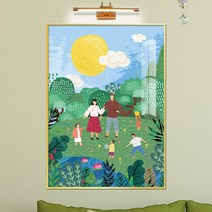 보고아트 봄 여름 가을 겨울 풍경화 일러스트 북유럽 인테리어 그림 액자, 3_여름 일러스트(글자X)