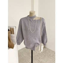 허니제이 / 린펄 반목 언발 숄더 트임 니트(3color)