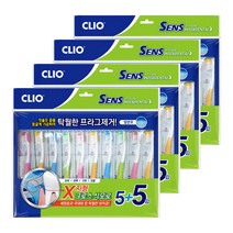 크리오 칫솔 센스인터덴탈 일반모 향균초극세모 5+5개, 4개 (40개)