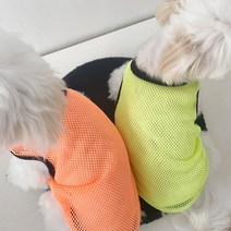 핑키밍키 지그재그형광 시원한매쉬 강아지옷 나시티여름옷 2xl, 01.green