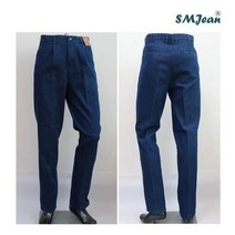 [에스엠진] SMJ138s 원턱 중년 청바지 진청 기본일자 중년남성 스판