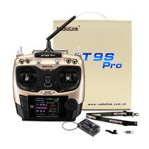R9DS 수신기 포함 무선 링크 AT9S PRO, 단일, 1개, 왼쪽 골드 TX RX