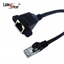 LANSTAR CAT.7 S/FTP 랜연장 판넬형 케이블 검정-1M LS-7SD-BK1M