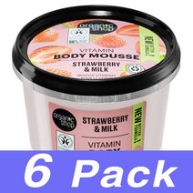 Organic Shop 바디 크림 비타민 무스 스트로베리 밀크 Strawberry Milk Mousse Corps 250Ml 6개