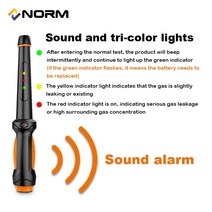 NORM-메탄 가스 천연 액화 석유 가연성 및 인화성 자동 경보 감지기 누출 테스터, 한개옵션0