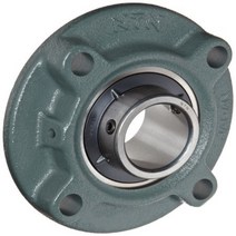 NTN UCFC218D1 Light Duty Piloted Flange Bearing 4 Bolts Setscrew Lock Regreasable Contact and Fl, 1, 21583lbf Dynamic Load Capacit