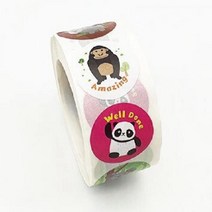 선물 포장 유치원 어린이집 동물 응원 칭찬 스티커 B, 단품