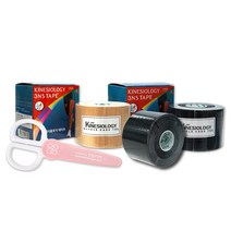키네시올로지 3NS 테이프 2인치 블랙 x 2개 + 2인치 베이지 1개 + 반창고닷컴 안전가위, 1세트