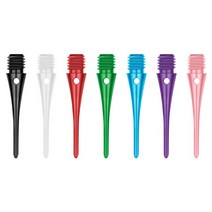다트 핀 자석다트 전자다트 1/4 Inch M6 6mm Diameter Solid Color Plastic Tip Thick Tooth Dart Head Sof, 02 빨간