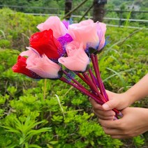 [4color] 장미 볼펜 조화 인테리어 소품 감사 선물 영업 판촉 책상 꾸미기 사무용품 답례품 펜 집들이 판촉물 학생, 핑크