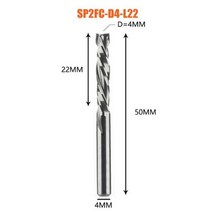 밀링 커터 목공 위아래 컷 2 플루트 나선형 카바이드 도구 CNC 라우터 압축 목재 엔드 밀 비트, SP2FC-D4.0-L22, SP2FC-D4.0-L22