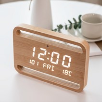 플라이토 네이쳐 우드 인테리어 LED 탁상 벽시계 23cm, 네이쳐 메이플